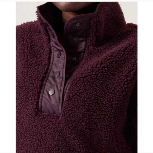 Athleta cozy sherpa snap sweater size M - Picture 3 of 10